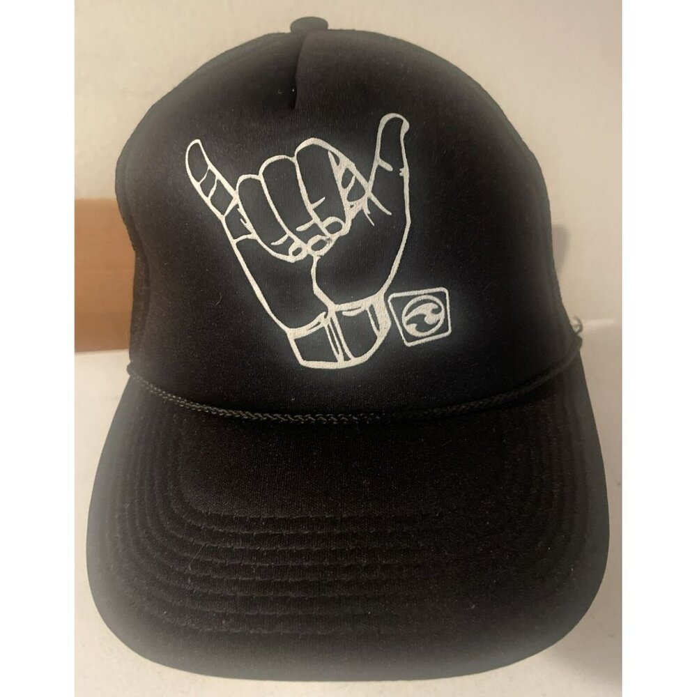 Hang Loose Baseball Hat Ocean Current Skate Logo cap Black Surf
